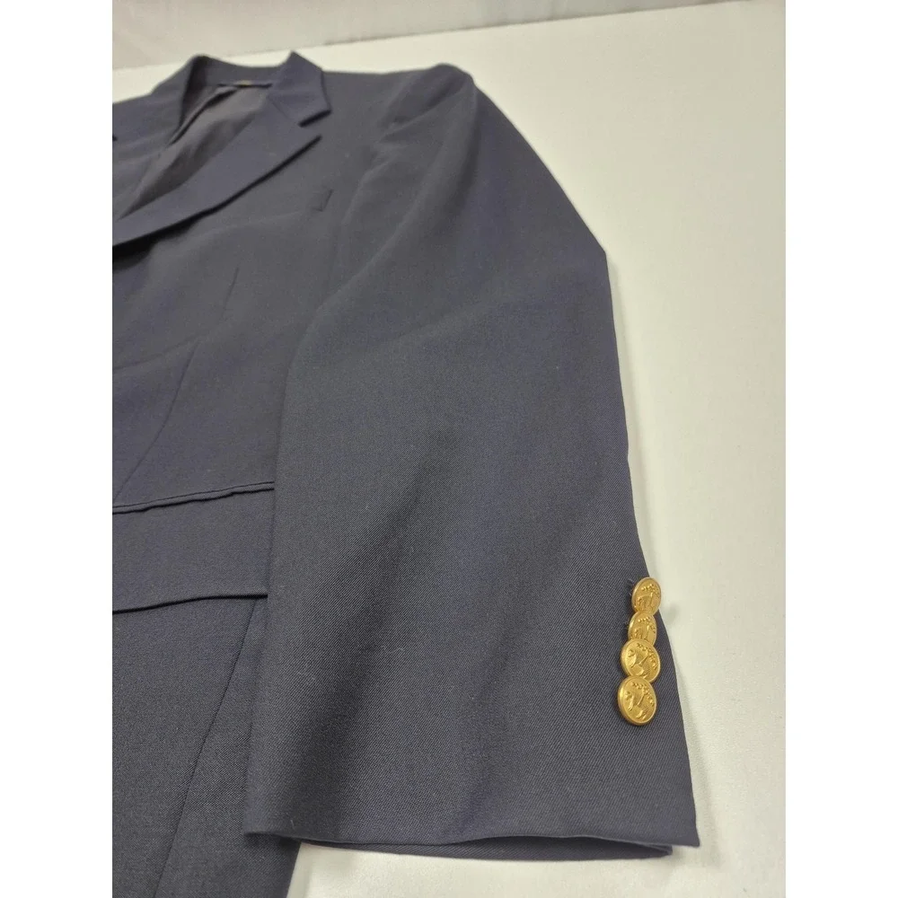 Brooks Brother Blazer Men's 39S Wool Navy Blue Wool Gold Button 2 Button 346